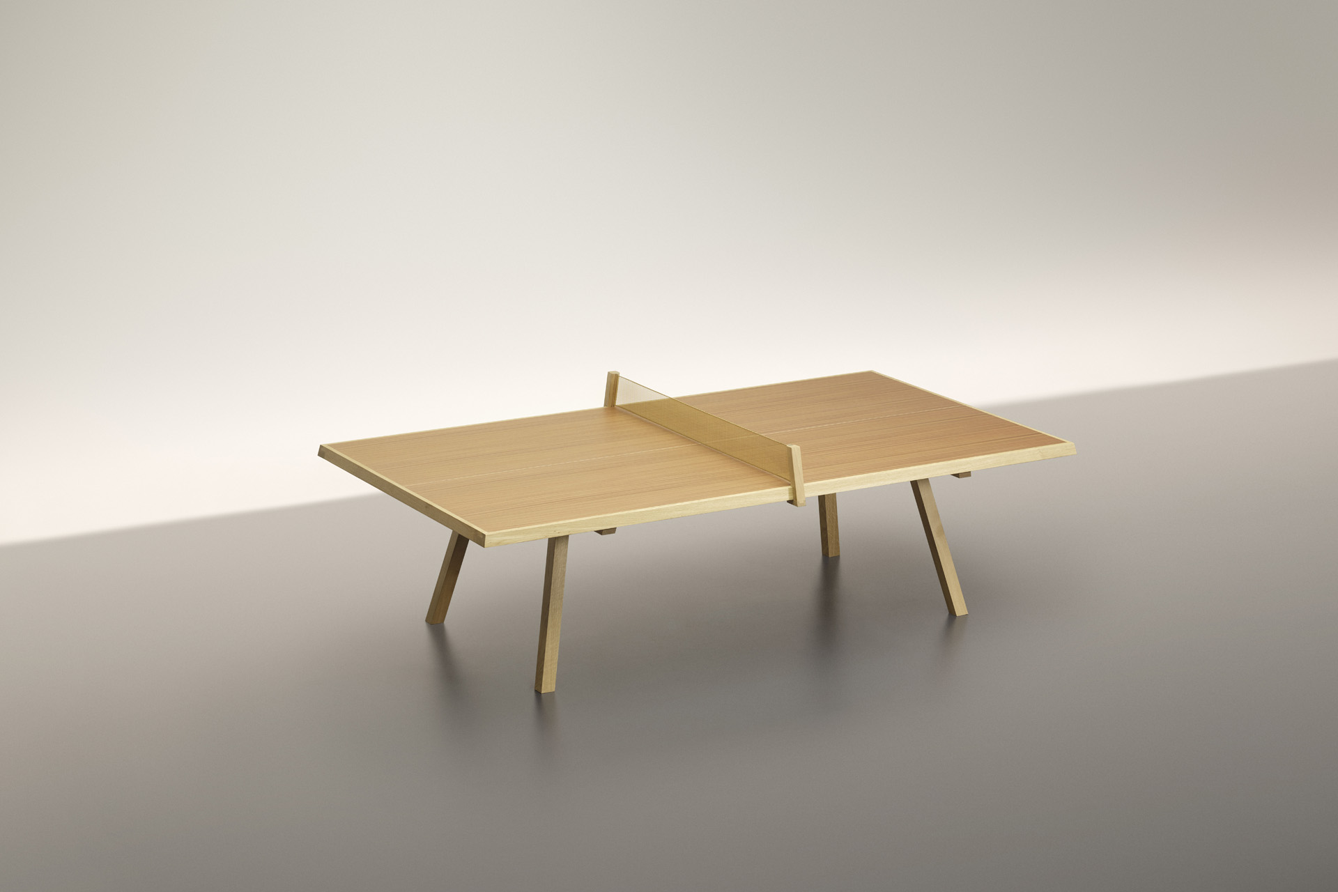 Table-tennis table with solid oak frame | Ph. Alberto Strada