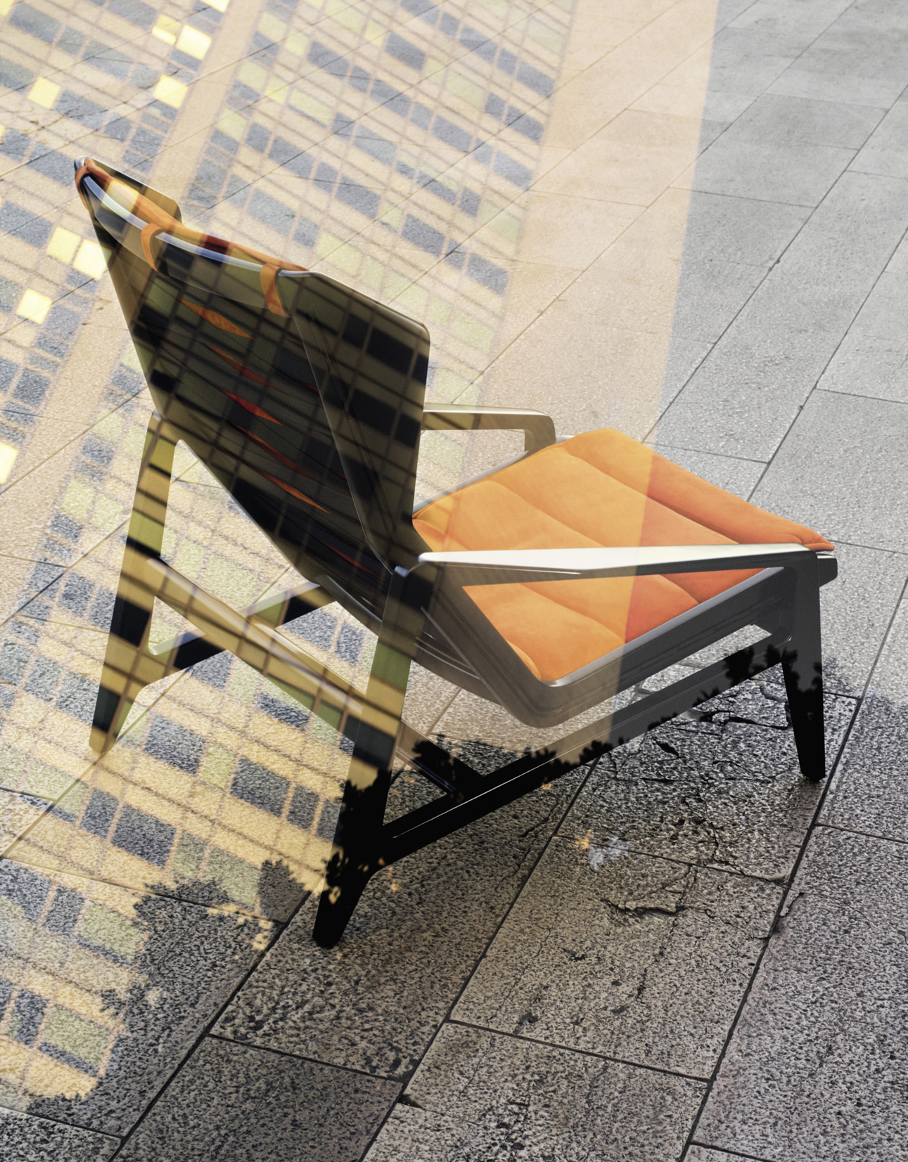 D.156.3 armchair and Pirelli Tower Milano design Gio Ponti