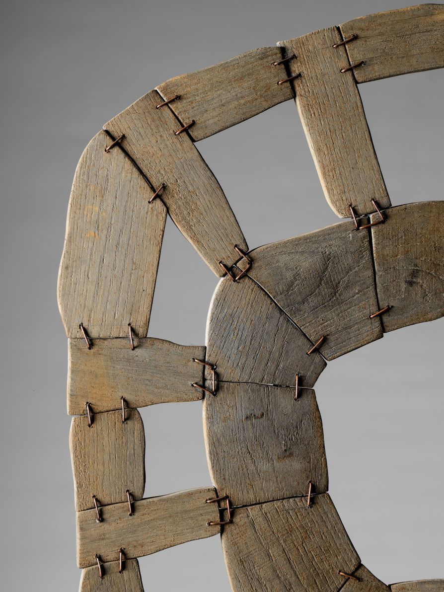 Legno cucito 456, a hand-sewn wooden sculpture made from Sapele mahogany in 2020. Image: Luca Rotondo