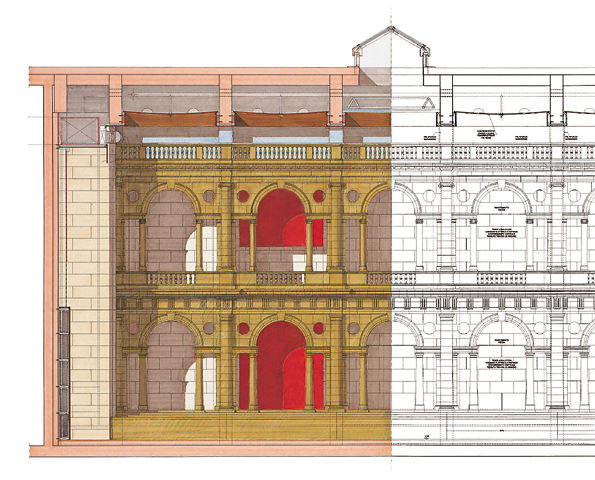 Aldo Rossi, Gran Teatro La Fenice, Venice, drawing