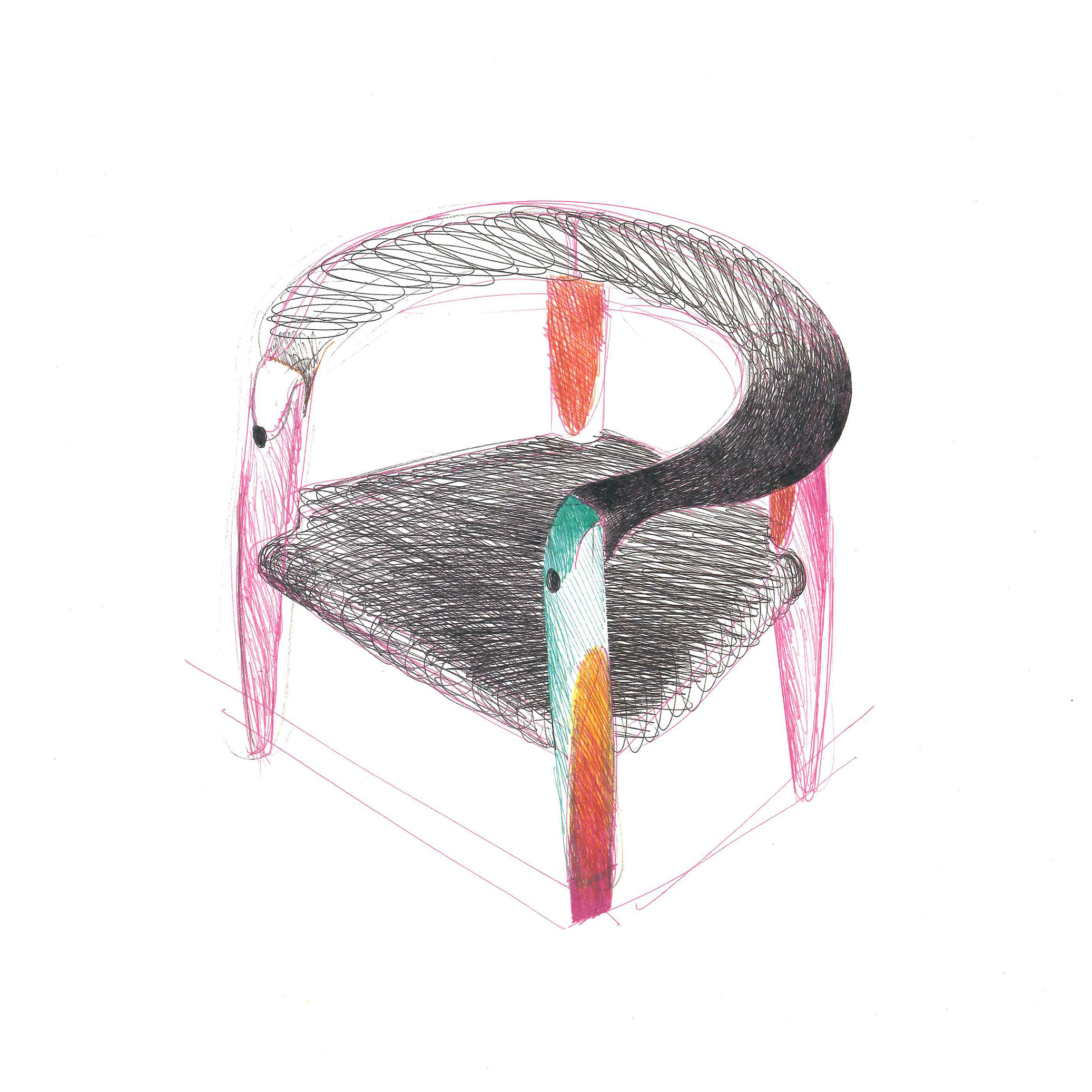 Miss, sketch by Tobia Scarpa. Molteni Historical Archive