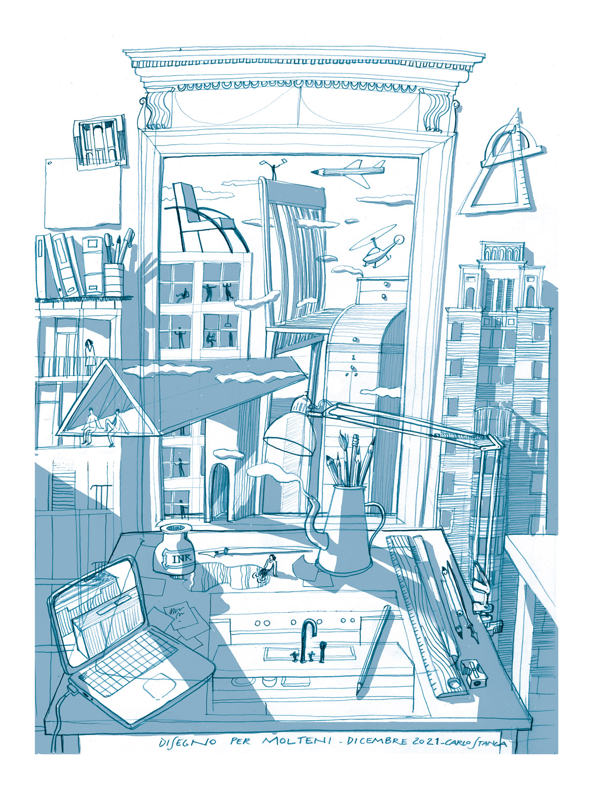 Carlo Stanga | Disegno per Molteni