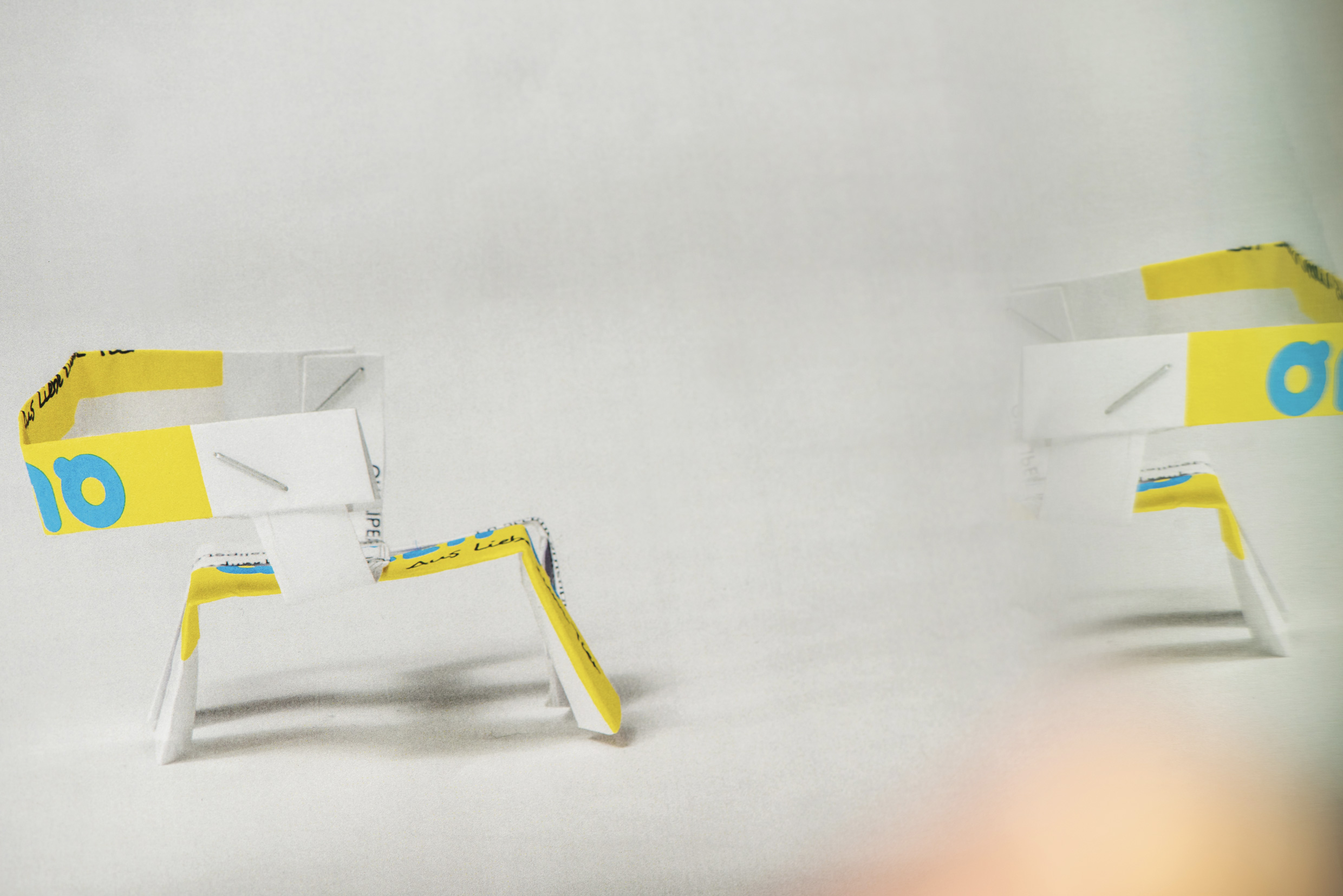 Models of the Porta Volta chair (2023) by Herzog & de Meuron. Ph. Jeff Burton, from Molteni Mondo by Rizzoli NY, 2024