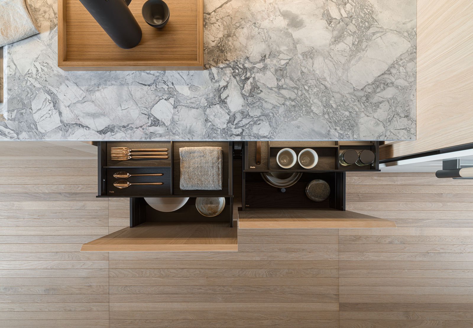 Accessori cassetti e pentoliere rovere nero